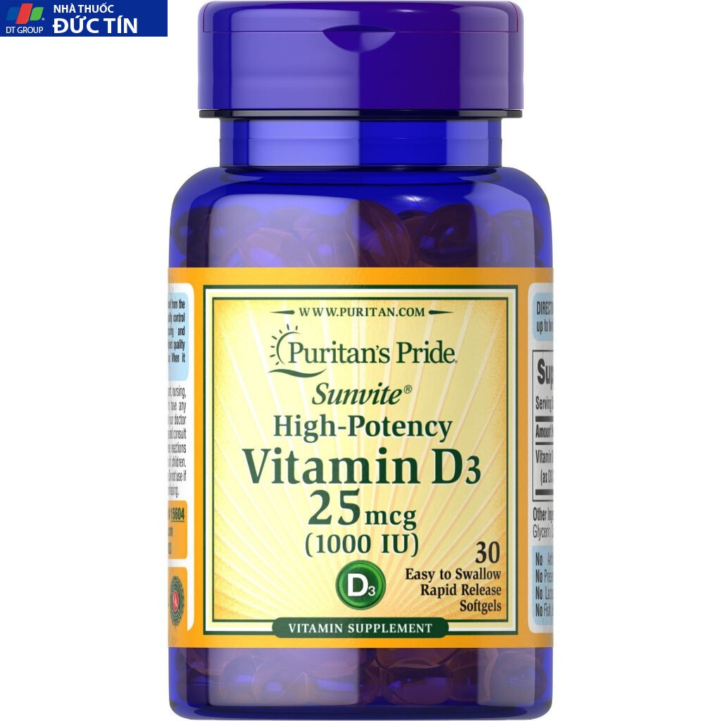 Viên Uống Tăng Cường Hấp Thu Canxi Vitamin D3 1000 IU 100 Viên Puritan's Pride 7