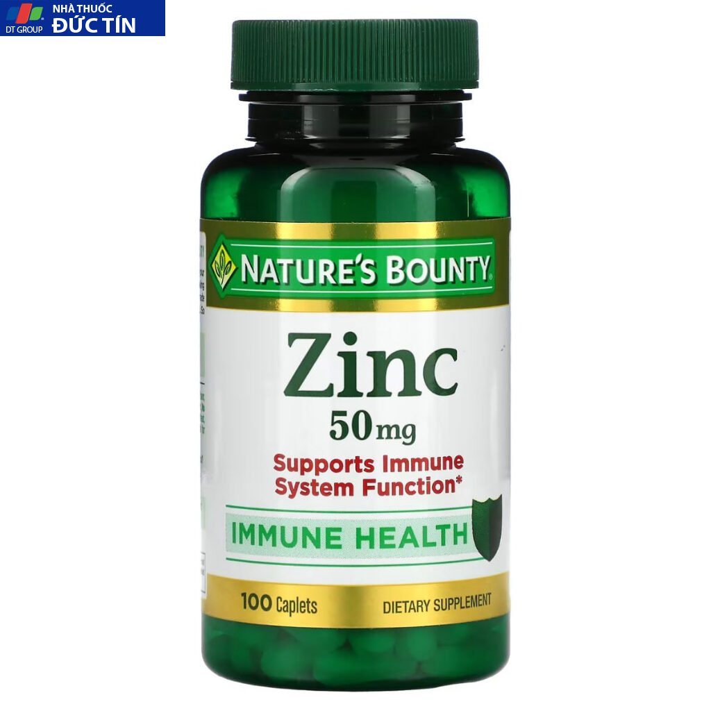 Viên uống bổ sung kẽm Natures Bounty Chelated Zinc 50 mg Caplets 100 viên 19 kem2 1
