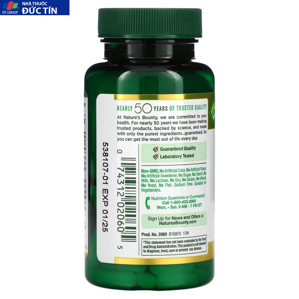 Viên uống bổ sung kẽm Natures Bounty Chelated Zinc 50 mg Caplets 100 viên 17 kem4