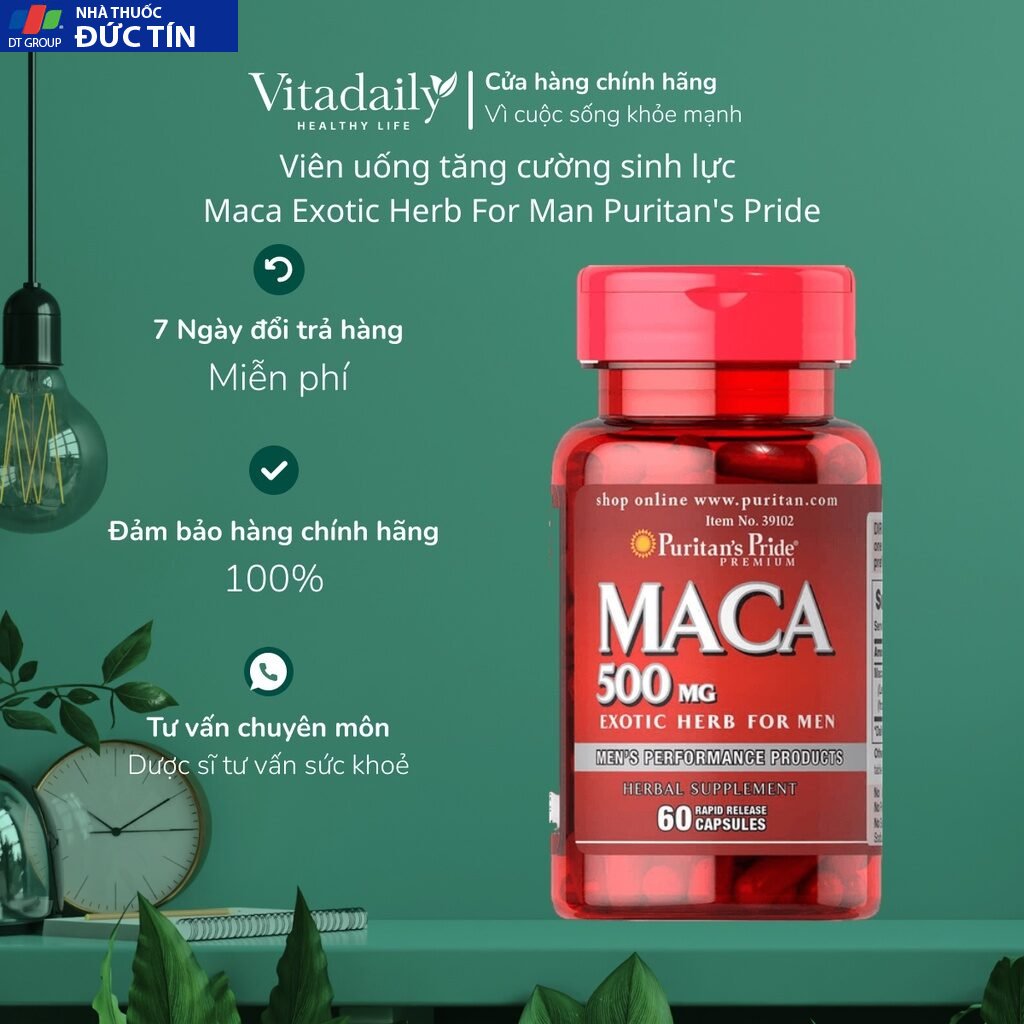 Viên uống tăng cường sinh lực Maca Exotic Herb For Man Puritan's Pride 5 maca5