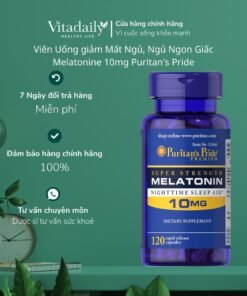 Alternative view of Viên Uống giảm Mất Ngủ, Ngủ Ngon Giấc Melatonine 10mg Puritan's Pride