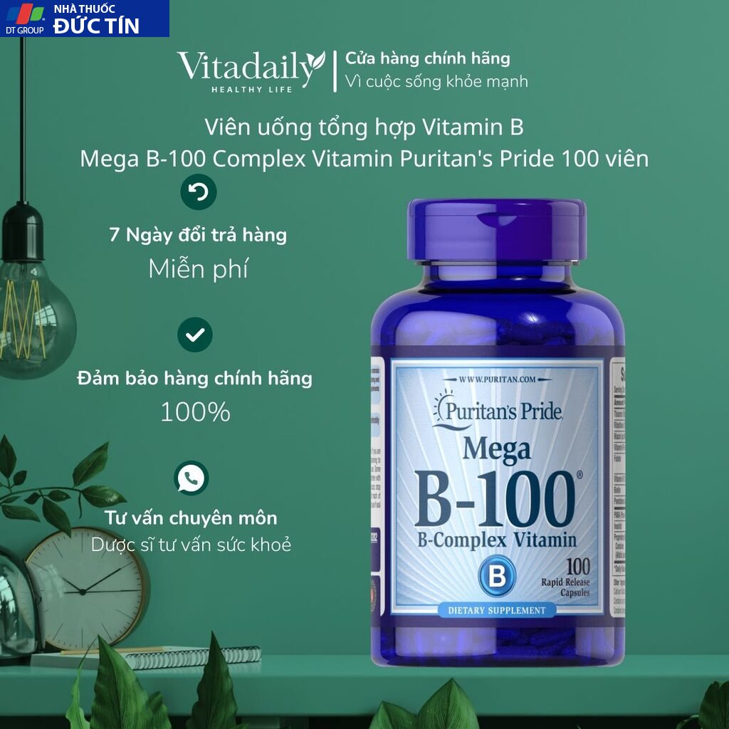 Viên Uống Mega Vitamin B-100 Complex 100 Viên Puritan's Pride 13 megavitaminb