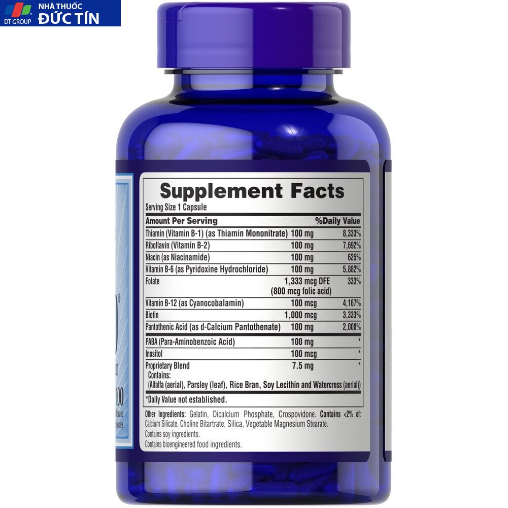 Viên Uống Mega Vitamin B-100 Complex 100 Viên Puritan's Pride 12 megavitaminb4