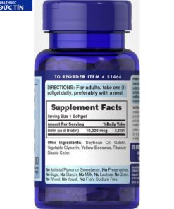 Viên uống mọc tóc, giảm rụng tóc Puritan's Pride Ultra Mega Biotin 10000 mcg 50 viên-100 viên 12 moctoc5