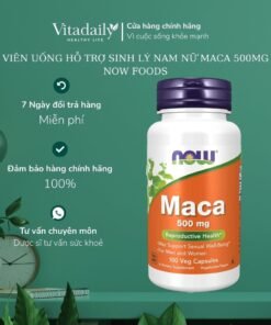Alternative view of Viên uống tăng cường sinh lực, cải thiện khả năng sinh lý Now Maca 500mg 100 viên