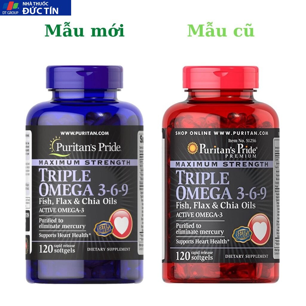 Viên Uống Omega 369 Premium Maximum Strength Triple Omega Fish, Flax & chia Oils 8 omega3692 1