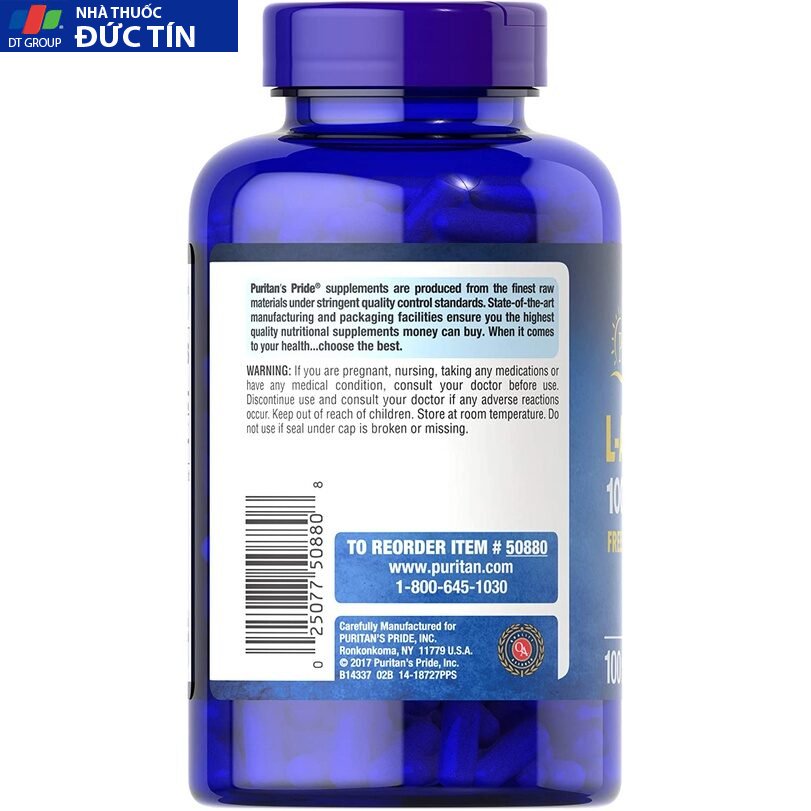 Viên Uống Thải Độc Gan, Tăng Cường Sinh Lý L-Arginine 1000mg Puritan's Pride 100 Viên 10 thaidocgan4 1
