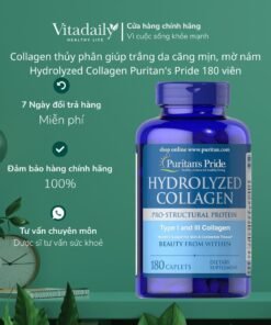 Alternative view of Collagen thủy phân giúp trắng da căng mịn, mờ nám Hydrolyzed Collagen Puritan's Pride 180 viên