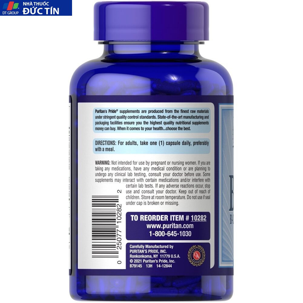Viên Uống Mega Vitamin B-100 Complex 100 Viên Puritan's Pride 11 vitaminb12 1