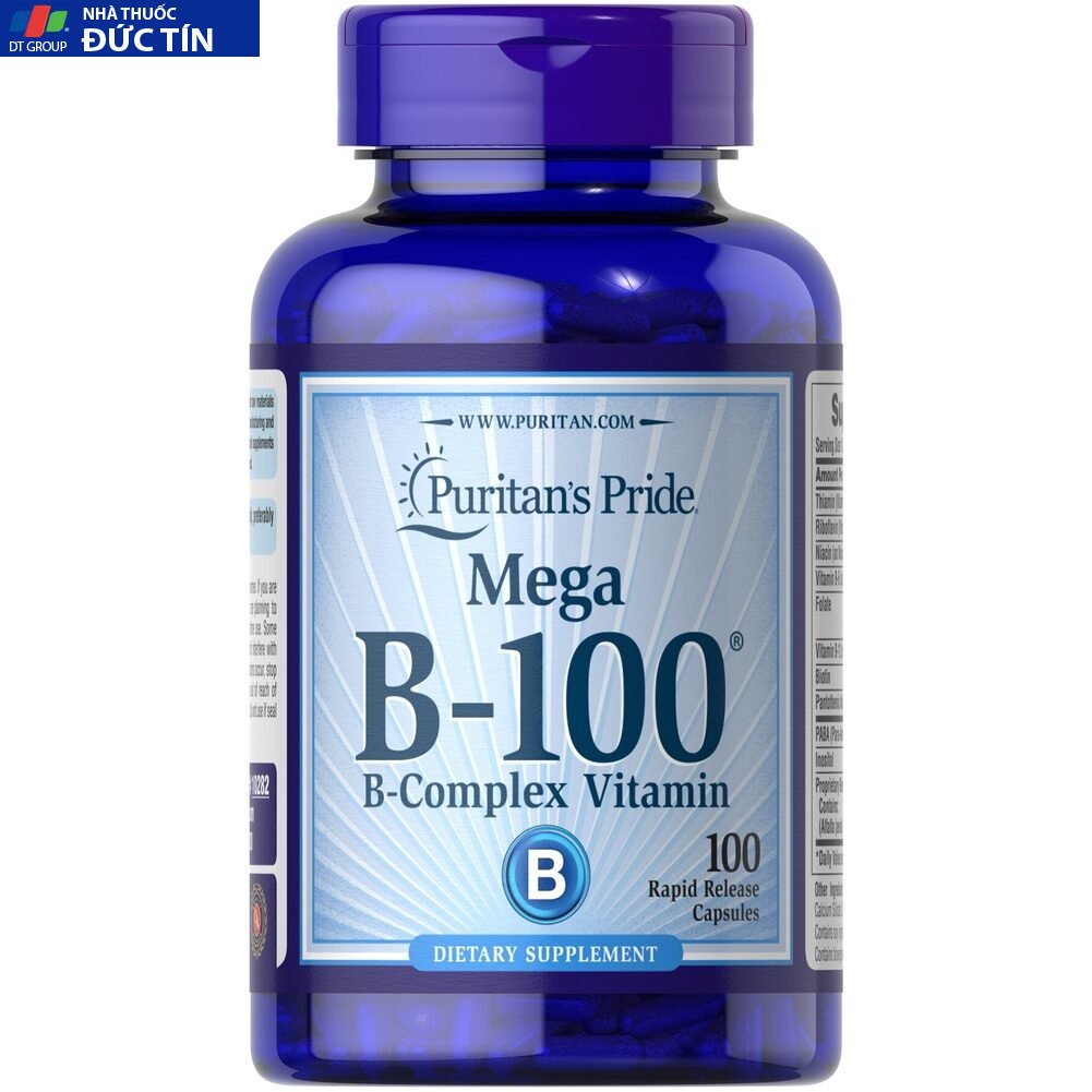 Viên Uống Mega Vitamin B-100 Complex 100 Viên Puritan's Pride 10 vitaminbmega 1