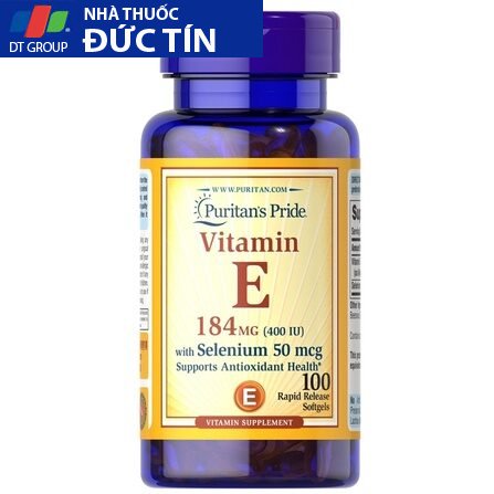 Viên Uống Đẹp Da Vitamin E 184mg With Selenium 50mg Puritan's Pride của Mỹ 15 vitamine4