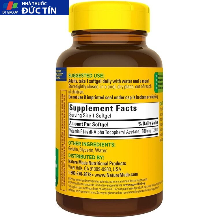 Viên uống làm đẹp da Vitamin E Nature Made 400IU của Mỹ 13 vitaminenatu4