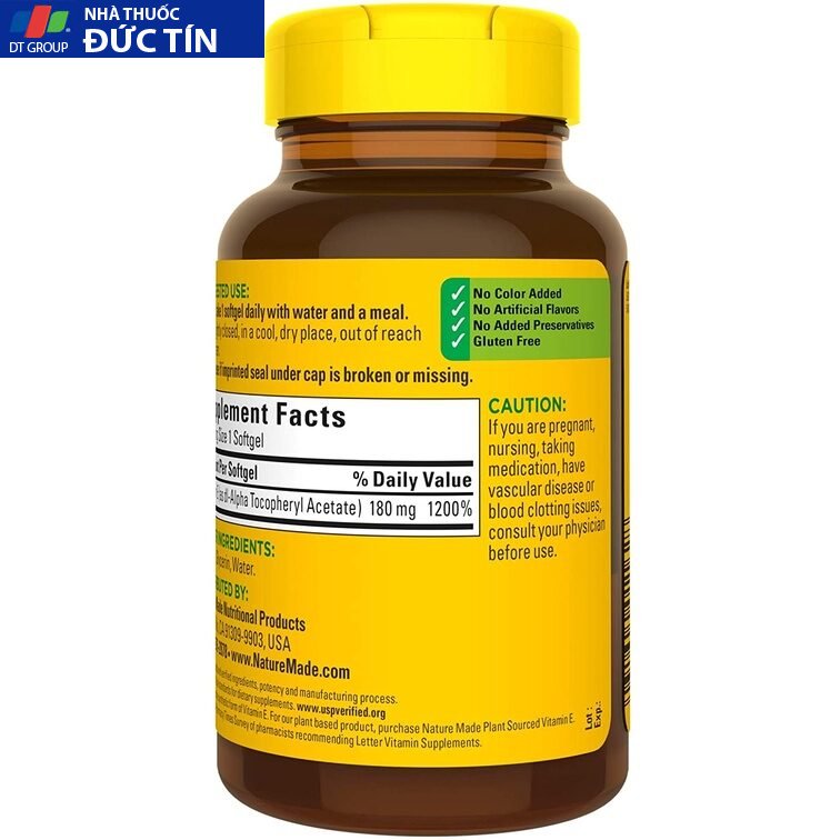 Viên uống làm đẹp da Vitamin E Nature Made 400IU của Mỹ 12 vitaminenatu5
