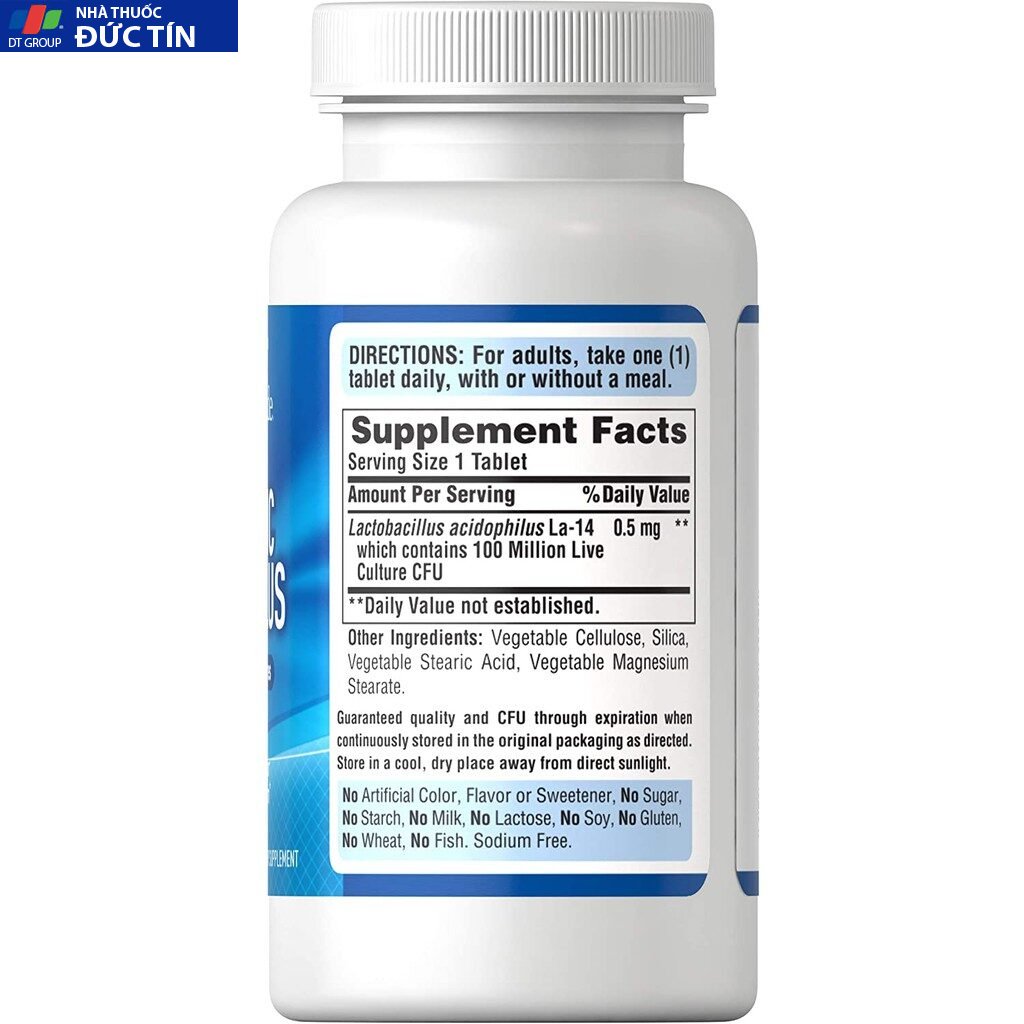 Viên uống men vi sinh lợi khuẩn Puritan's Pride Probiotic Acidophilus 100 viên 15 vitaminloikhuan5