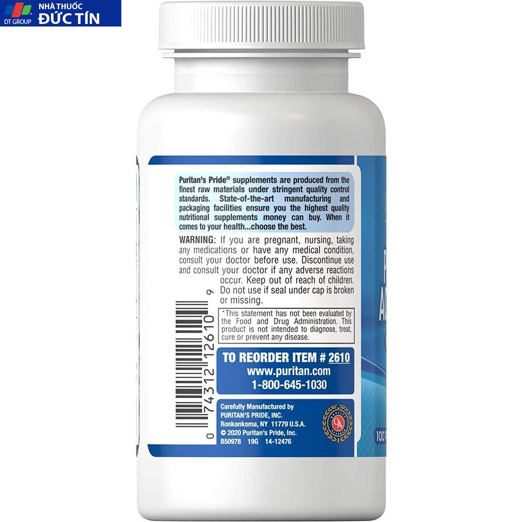 Viên uống men vi sinh lợi khuẩn Puritan's Pride Probiotic Acidophilus 100 viên 14 vitaminloikhuan6