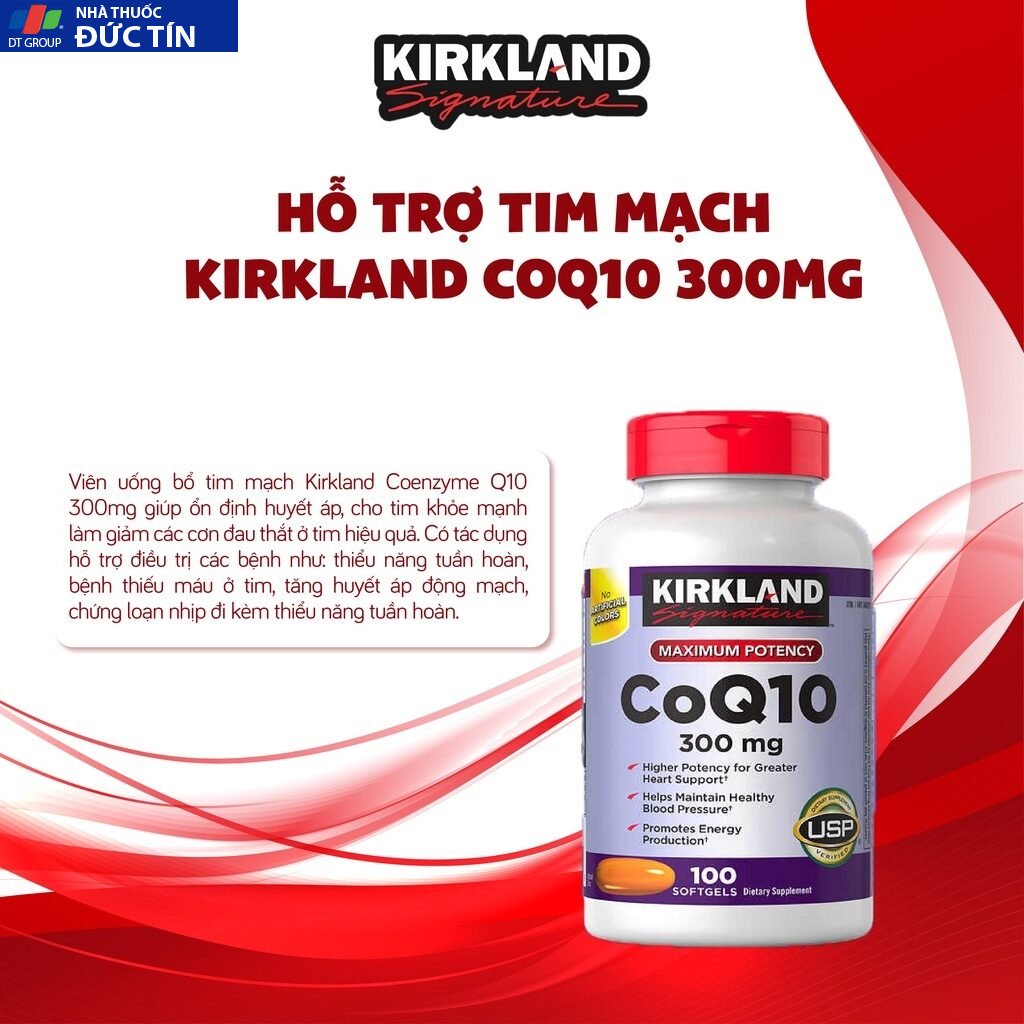Viên uống hỗ trợ bổ tim Kirkland Signature CoQ10 300mg của Mỹ 100 viên 11 botim2