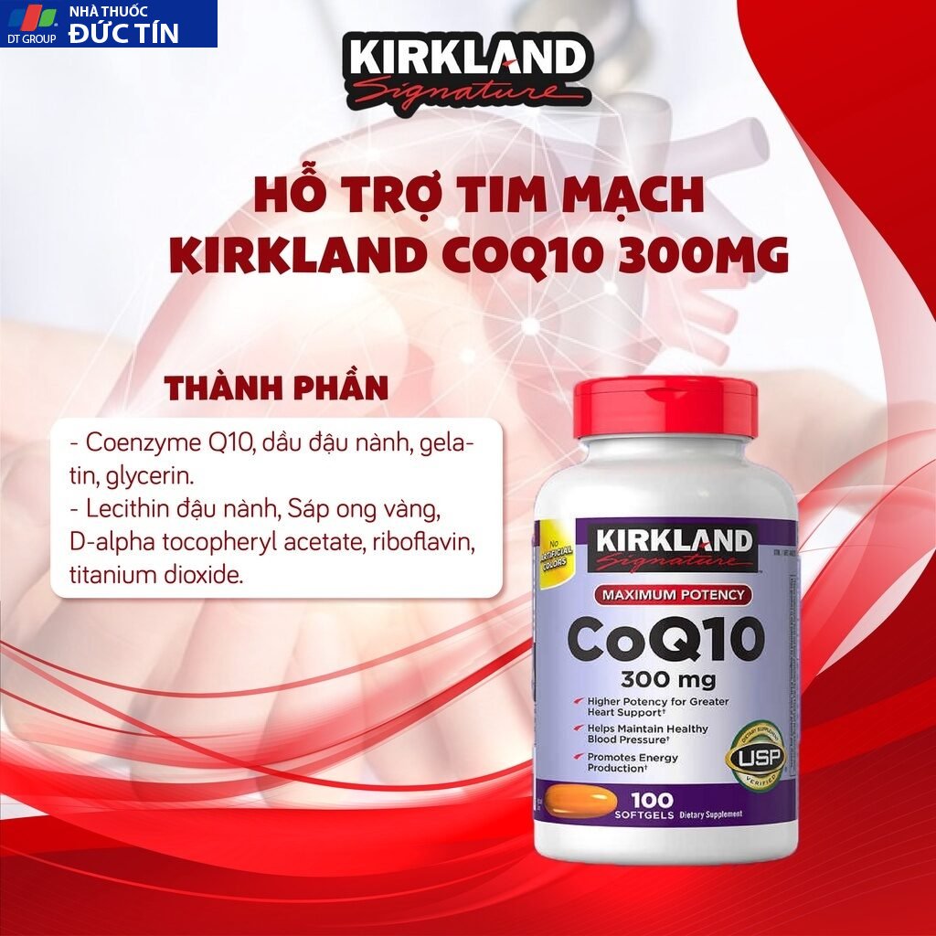 Viên uống hỗ trợ bổ tim Kirkland Signature CoQ10 300mg của Mỹ 100 viên 7 botim6