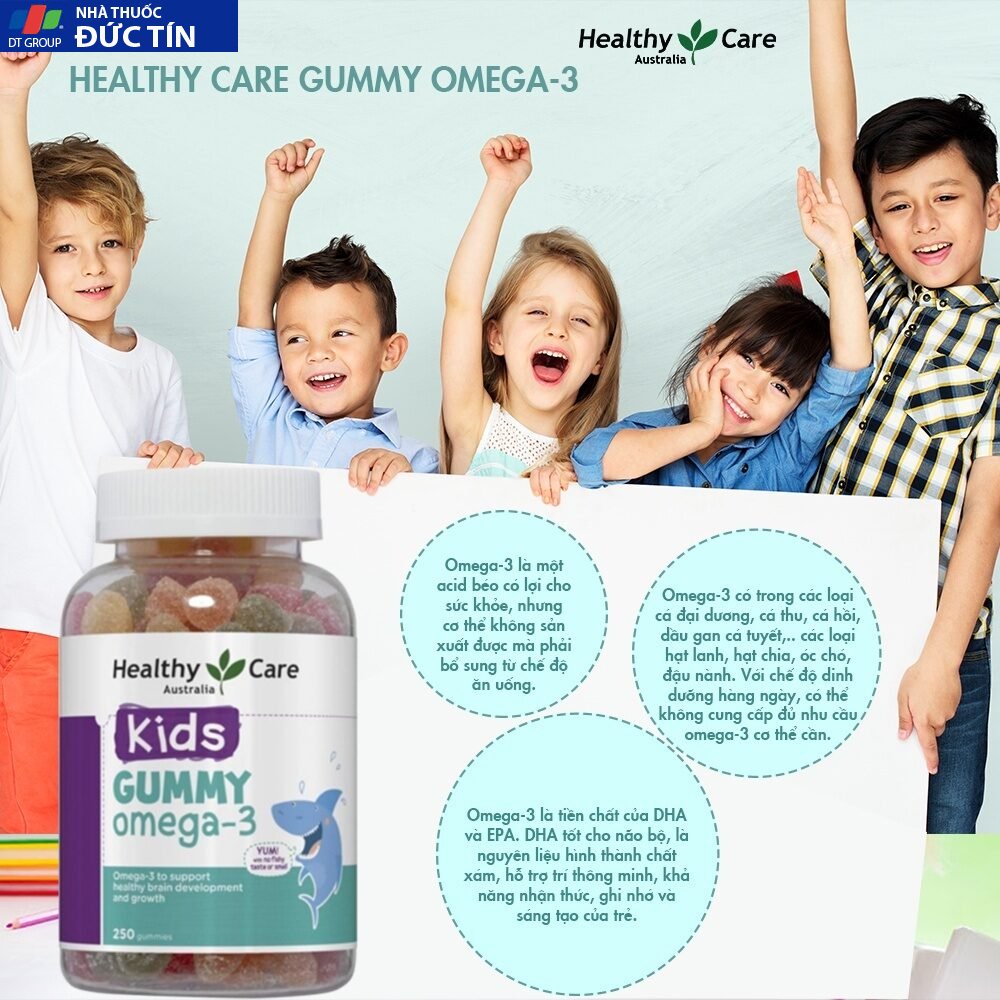 Kẹo dẻo tăng thị lực phát triển trí não Healthy Care Kids Gummy Omega-3 250 viên 14 keodeo3