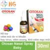 Xịt mũi cho bé Otosan Nasal Spray Baby viêm mũi dị ứng viêm xoang làm sạch khoang mũi thông mũi Lọ 30ml