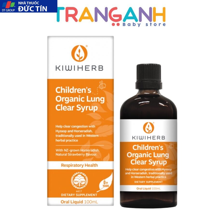 Siro đẩy đờm Kiwiherb Children's Organic Lung Clear Syrup cho bé 2 sirokiwwi