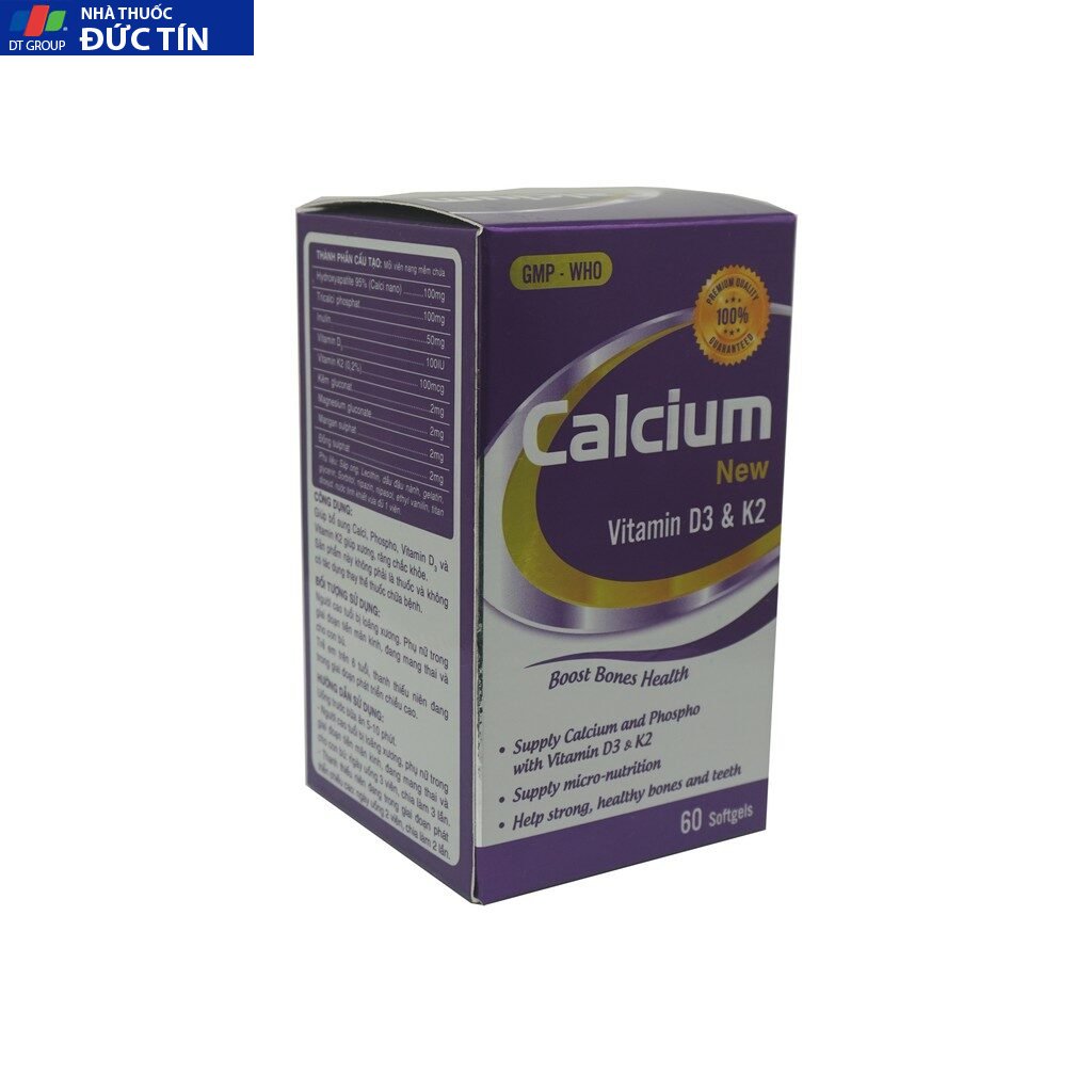 Thực phẩm bảo vệ sức khỏe Calci New D3 & K2 giúp bổ sung Canxi ,Trường Thọ hộp 60 viên 16