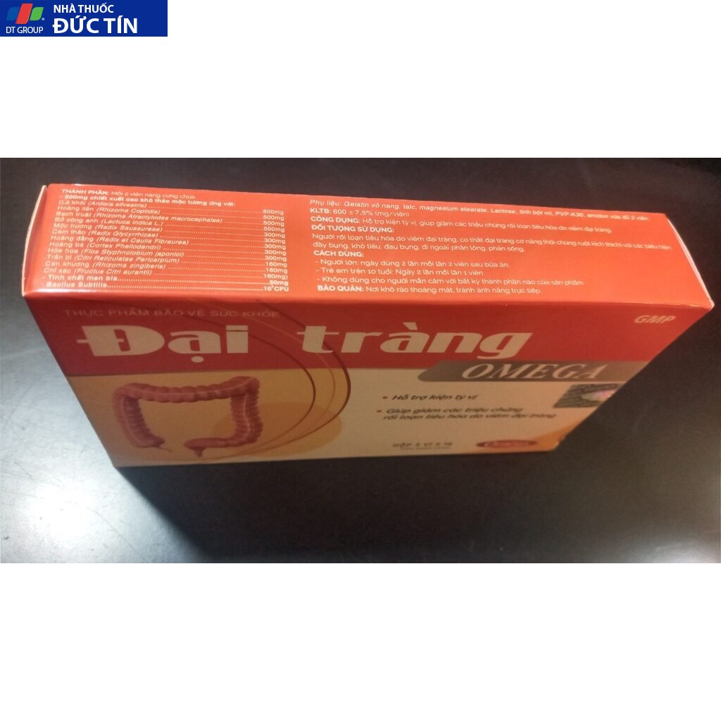 Đại tràng Omega , Người viêm đại tràng cấp và mãn tính ,Viêm đại tràng co thắt ,Đại tràngcho đường tiêu hóa khỏe,hộp 30v 18 daitrang5