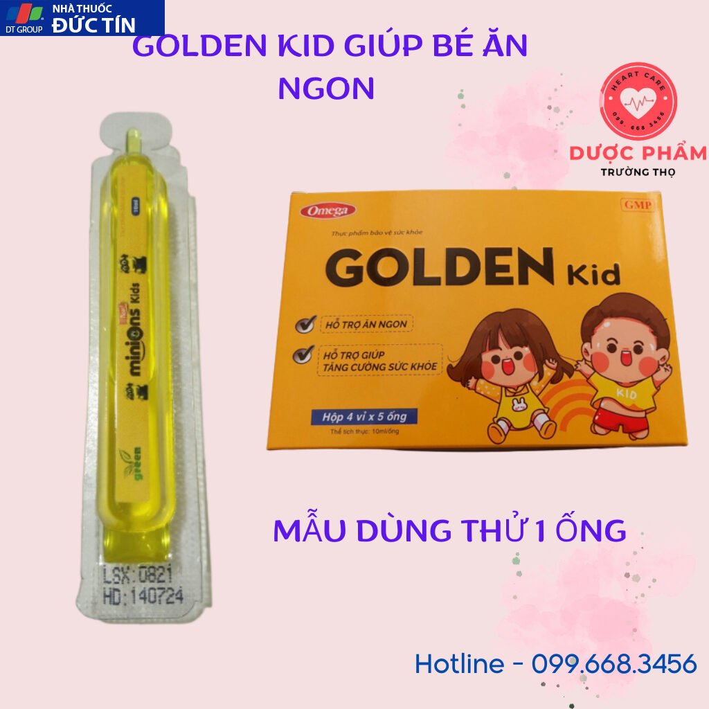 Giúp bé ăn ngon ngủ ngon Golden Kid, Tăng cường sức đề kháng,giúp bé hết biếng ăn , giảm táo bón tăng canxi- Hộp 20 ống 23 goldkid5