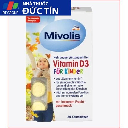 Kẹo ngậm Mivolis Vitamin D3 fur Kinder hộp 60 vi 2 keongammico