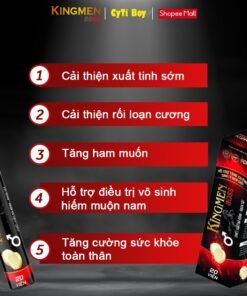 (Chính hãng) Viên sủi hỗ trợ sinh lí nam KING MEN BOSS-hỗ trợ yếu sinh lý,kéo dài thời gian quan hệ hộp 20 viên 13 kingman3