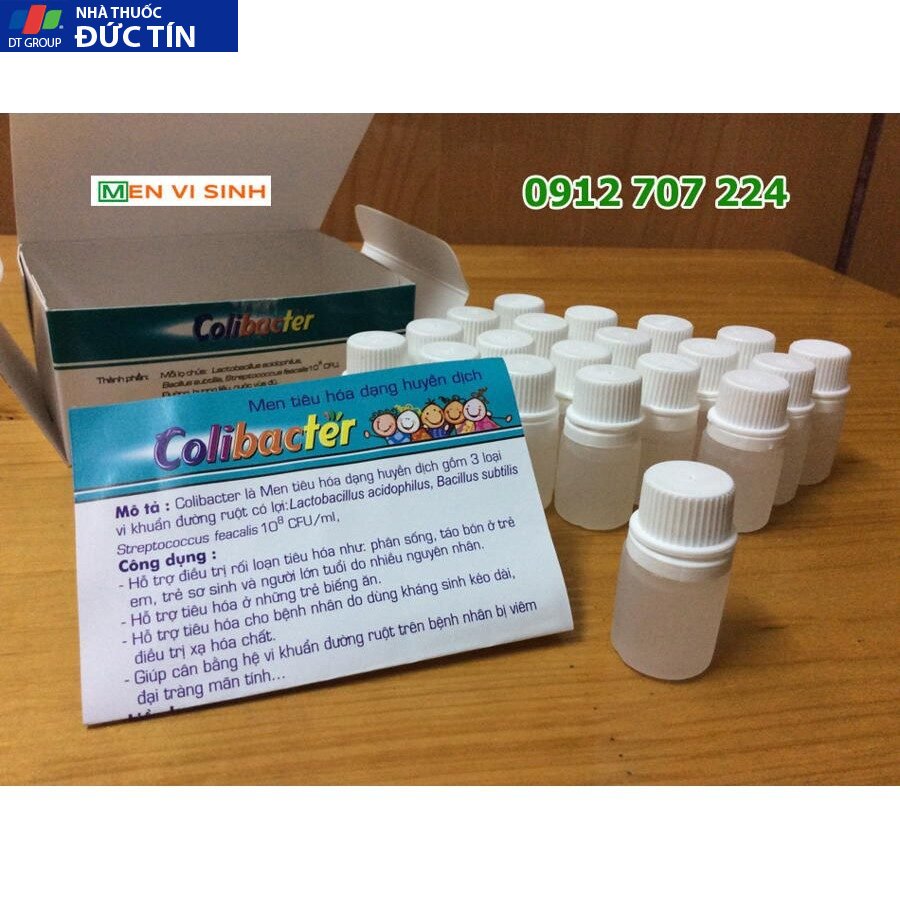 Men Vi Sinh Colibacter,Công nghệ của Bệnh Viện Bạch Mai,Ngày Sản Xuất Và Date Mới Nhất - (20 Lọ 5ml/Hộp) 12 menbachmai2 1
