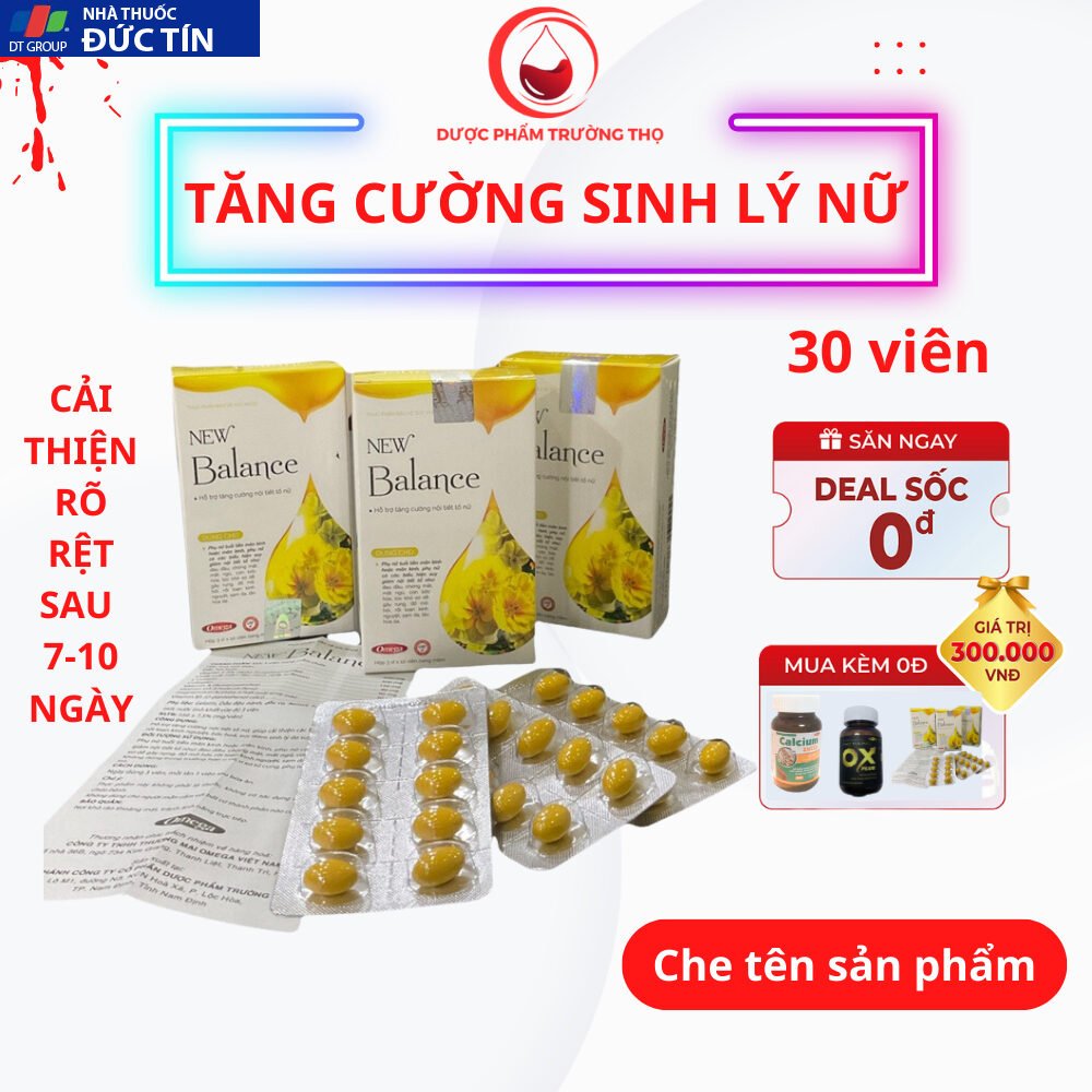 Nội tiết tố nữ New Balance , Tăng cường nội tiết tố nữ ở tuổi tiền mãn kinh giúp tăng ham muốn giảm khô khan hộp 30 viên 25 noitiet1 1