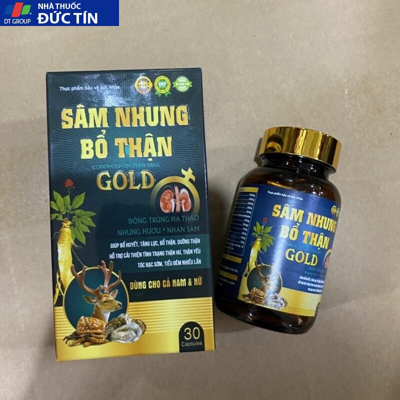 Viên uống SÂM NHUNG BỔ THẬN GOLD,Sâm nhung bổ thận Cordycep Oyster Max Gold 30 viên giúp bổ thận nam nữ 19 samnhung2 1