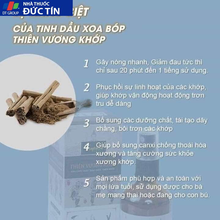 Thiên Vương Khớp, Xoa Bóp Xương Khớp Thảo Dược, Hỗ trợ trị liệu viêm khớp, thoái hóa khớp( 100ml ) 5 thienvuong6
