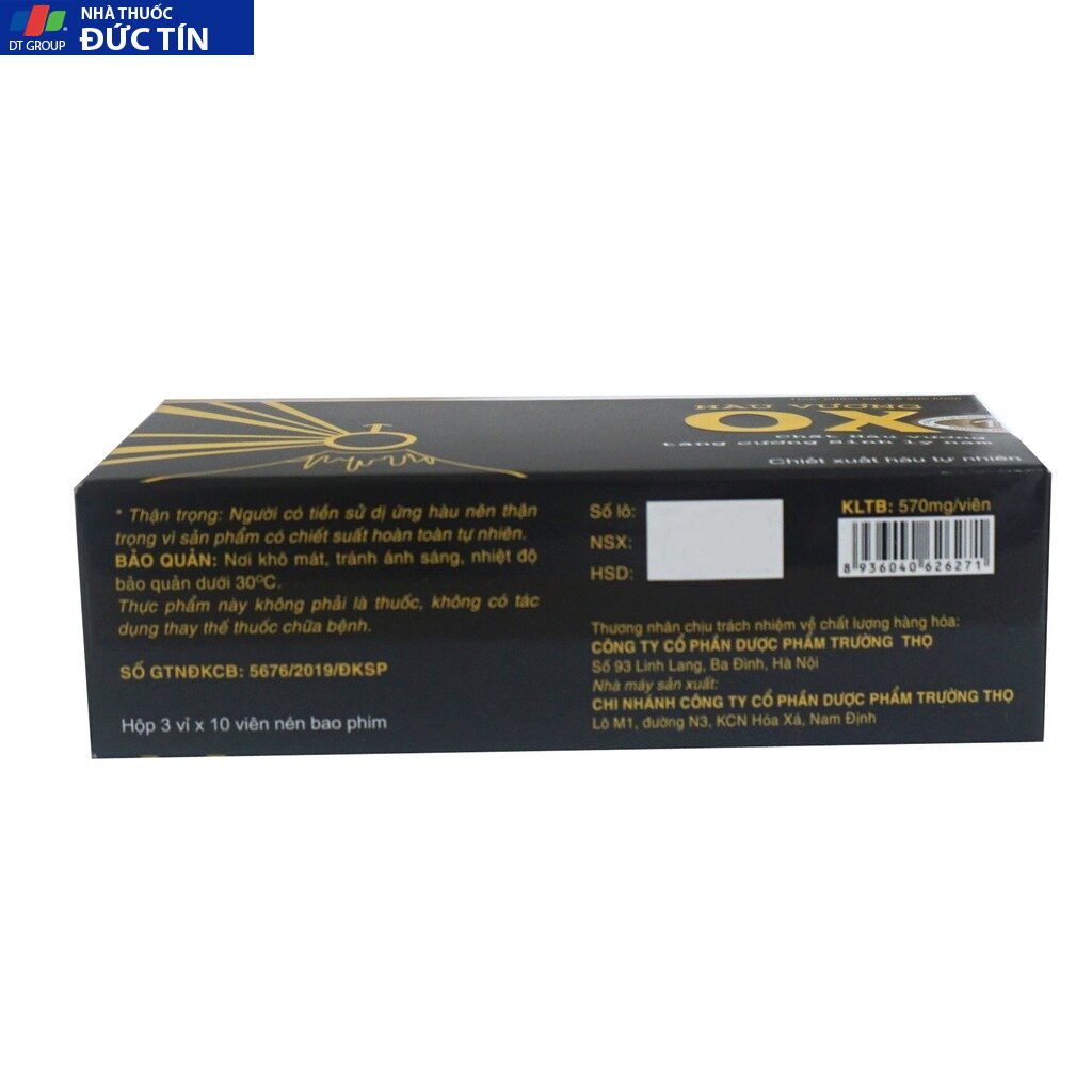 COMBO 2 hộp thực phẩm bảo vệ sức khỏe Hàu vương OX hỗ trợ tăng cường sinh lý nam giới,Trường Thọ pharma hộp 30 viên 15 truongtho2