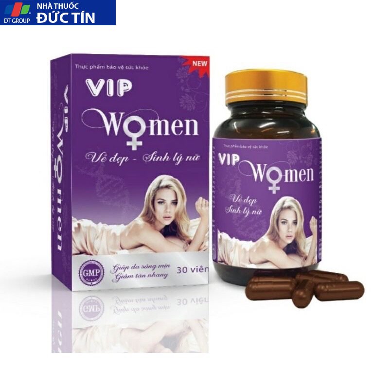 Viên uống SINH LÝ NỮ Vip Women,Hộp 30 viên Giúp cải thiện nội tiết tố nữ, tăng sinh lý giảm khô hạn, đẹp da 29 vipmen1