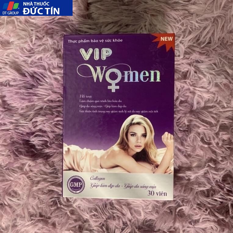 Viên uống SINH LÝ NỮ Vip Women,Hộp 30 viên Giúp cải thiện nội tiết tố nữ, tăng sinh lý giảm khô hạn, đẹp da 24 vipmen5