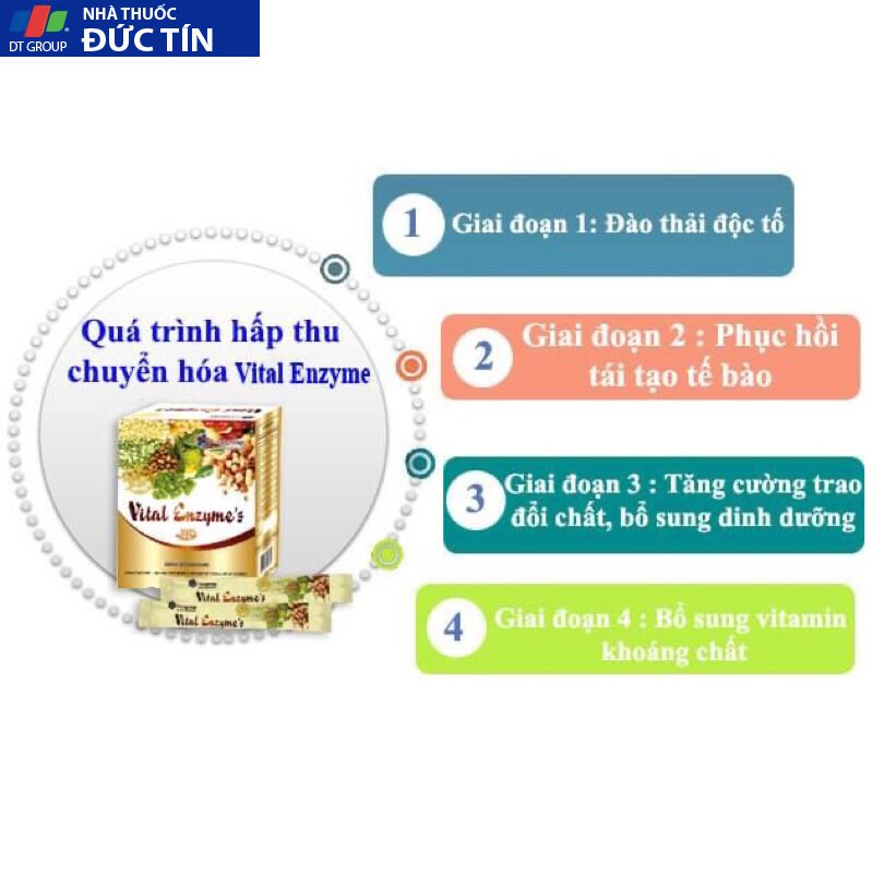 Vital enzym, thanh lọc cơ thể CỬA SỔ VÀNG hỗ trợ tiêu hóa bổ sung Enzyme tự nhiên 27 vitavine12