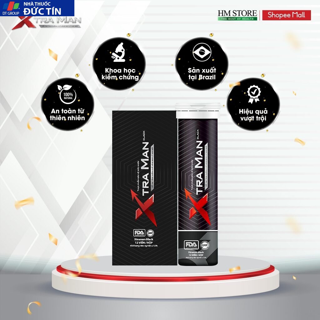 Xtraman Black ,Viên sủi cải thiện sinh lý nam giới, xuất tinh sớm, Kéo dài thời gian quan hệ, chống xuất tinh sớm 26