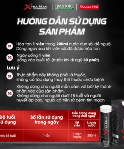 Xtraman Black ,Viên sủi cải thiện sinh lý nam giới, xuất tinh sớm, Kéo dài thời gian quan hệ, chống xuất tinh sớm 16 xtraman7