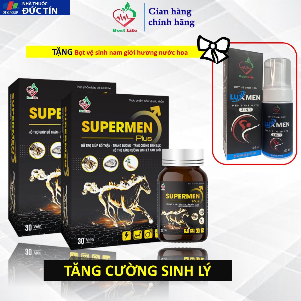 Tăng cường sinh lý Best Life SUPERMEN PLUS Cải thiện yếu sinh lý xuất tinh sớm rối loạn cương dương combo 02 hộp 23 bothan1 4