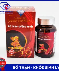 Viên uống bổ thận Mãnh Lực Cordycep Plus - Bô thận, tráng dương, tăng cường sinh lý nam - Hộp 30 viên