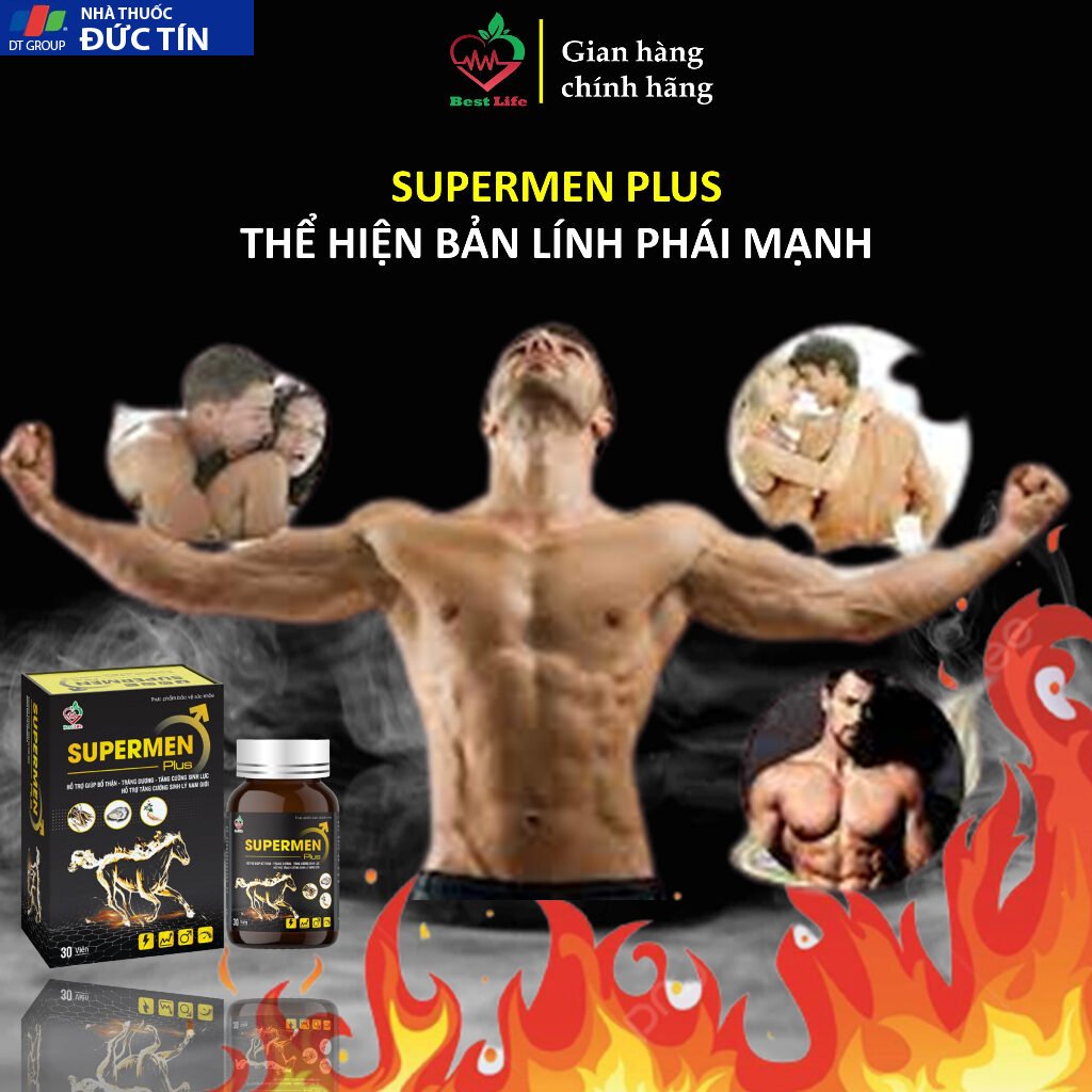 Tăng cường sinh lý Best Life SUPERMEN PLUS Cải thiện yếu sinh lý xuất tinh sớm rối loạn cương dương combo 02 hộp 17 bothan6