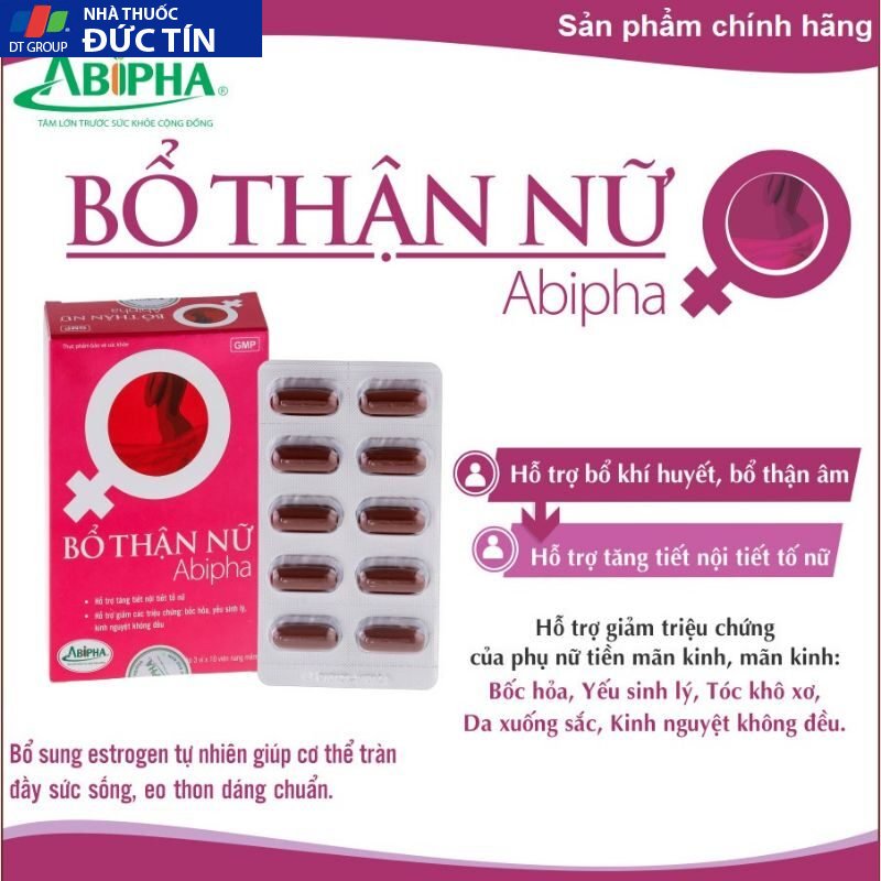 Bổ Thận Nữ Abipha Bổ khí huyết, bổ thận âm.Hỗ trợ tăng tiết nội tiết tố nữ 9 bothannu2