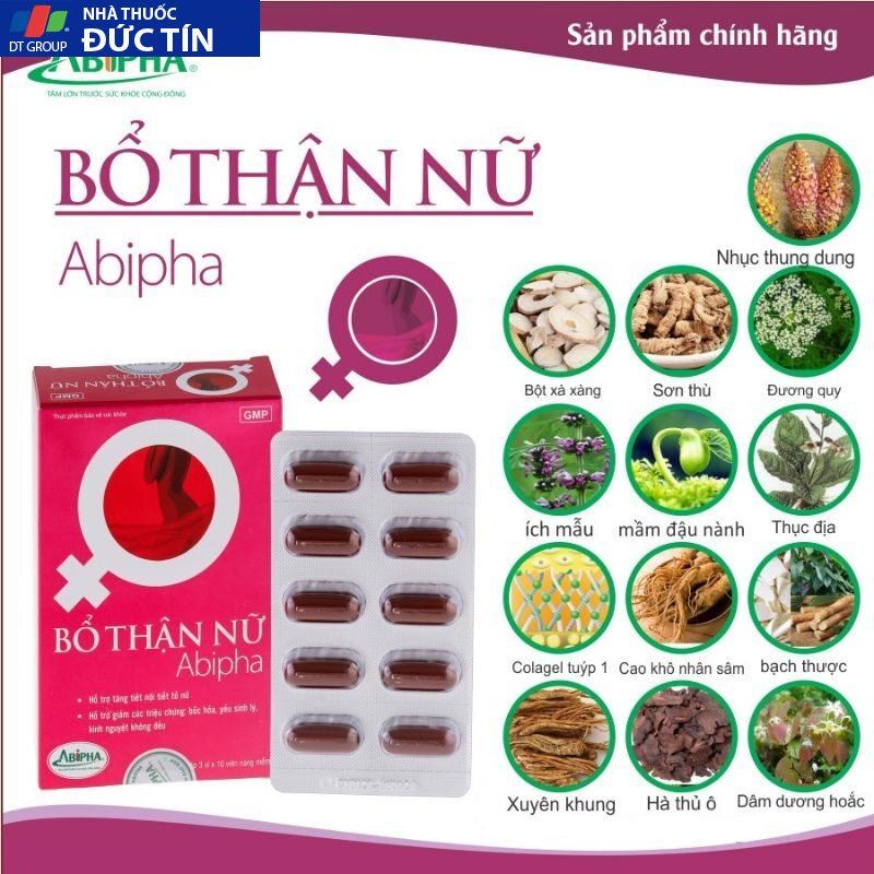 Bổ Thận Nữ Abipha Bổ khí huyết, bổ thận âm.Hỗ trợ tăng tiết nội tiết tố nữ 8 bothannu3