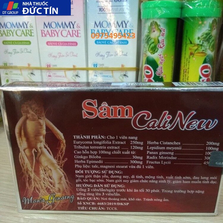 Tăng cường sinh lý hiệu quả Sâm Cali New - Bổ thận ,Tăng cường sức khoẻ sinh lý nam giới an toàn - Hộp To 2 vỉ x 10 viên 19 cali5