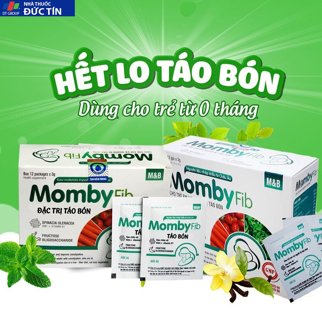 Cốm Vi Sinh Mombyfib,Momby Fib Xanh Cho Mẹ & Bé Đánh Bay Táo Bón (Mombyfib Hộp 12 Gói) 23 combi5