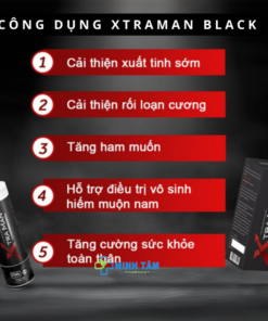 Viên Sủi Xtraman Black Chính Hãng Mẫu Mới 12 Viên, Hỗ Trợ Tăng Cường Sinh Lý Ở Nam Giới 10 cong dung xtraman chinh hang mau moi 2023 700x700 1