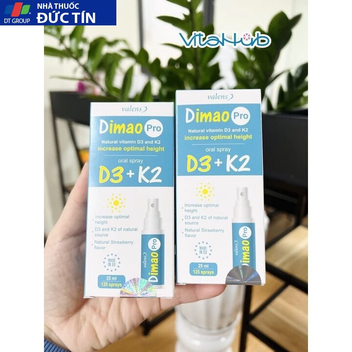 D3 K2 dạng xịt hỗ trợ tăng chiều cao Valens Dimao Pro Spray D3K2 25ml 17