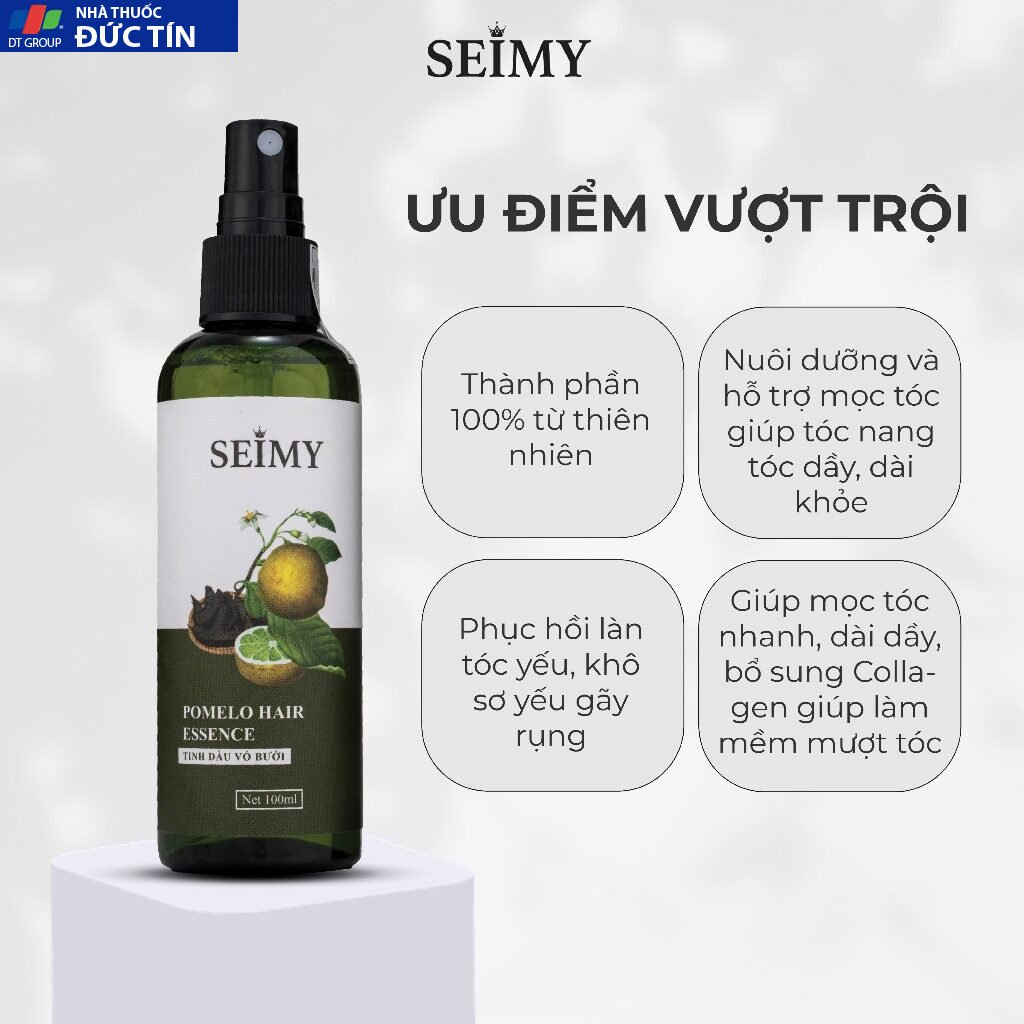 Tinh dầu bưởi Seimy - Pomelo Hair Essence xịt bưởi mọc tóc, kích mọc tóc, giảm rụng tóc, cung cấp dưỡng tóc dầy khoẻ 16 daubuoi4