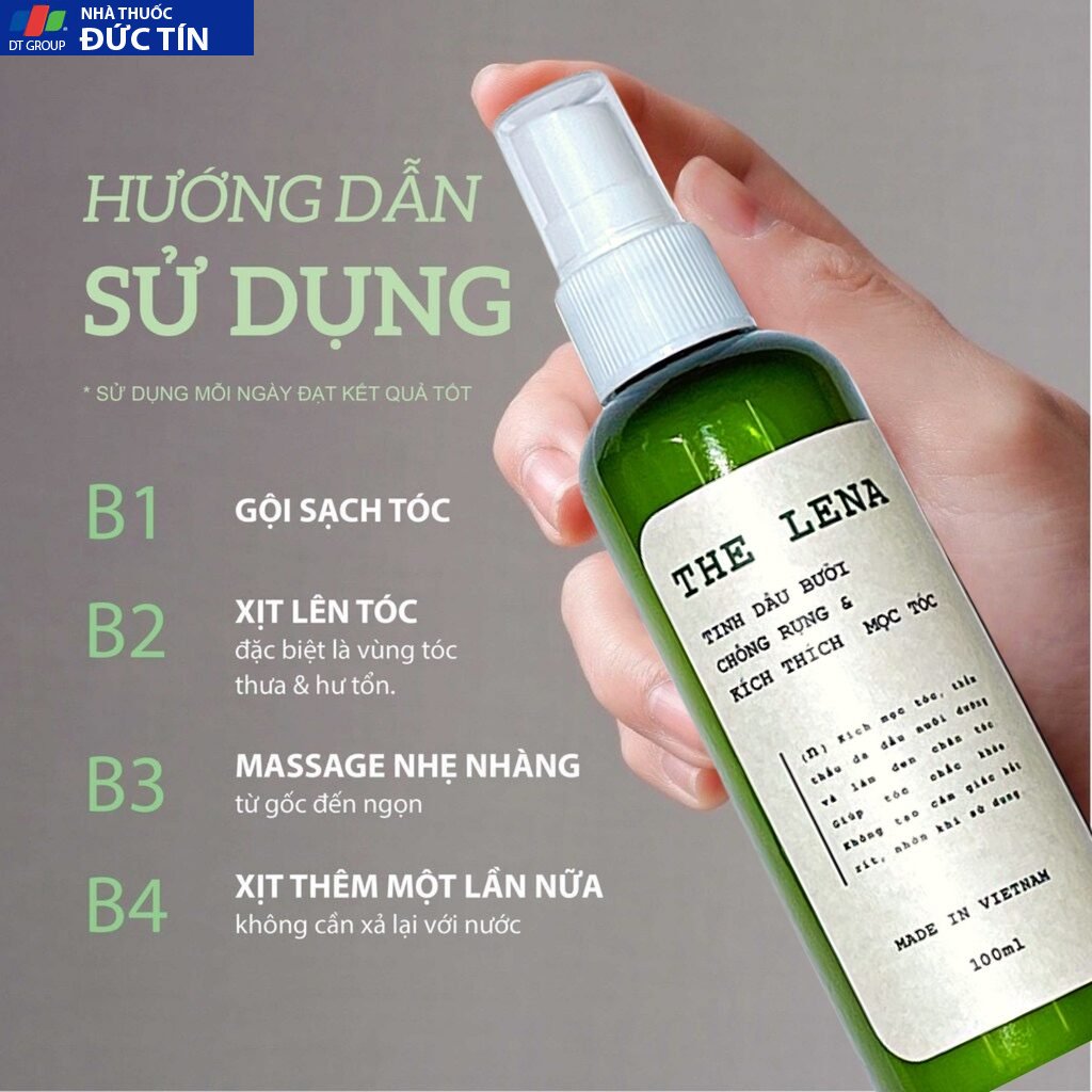 Tinh dầu bưởi xịt dưỡng tóc THE LENA 100ML ngăn ngừa rụng tóc kích mọc tóc hiệu quả | Centella.official 12 daubuoi5 1
